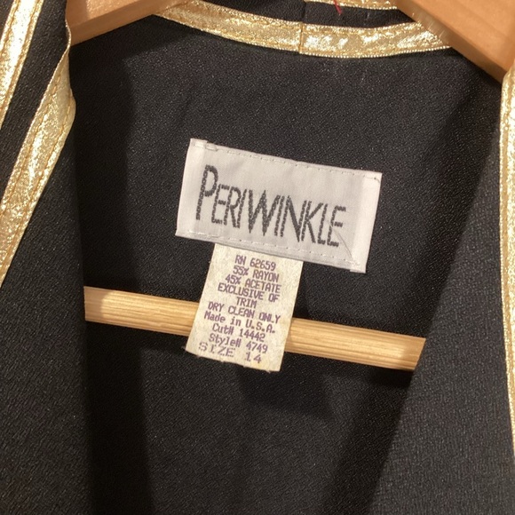 Vintage 80s/90s Periwinkle by B. David Black Skirt Suit Set Gold Trim NWT Formal - Picture 14 of 15